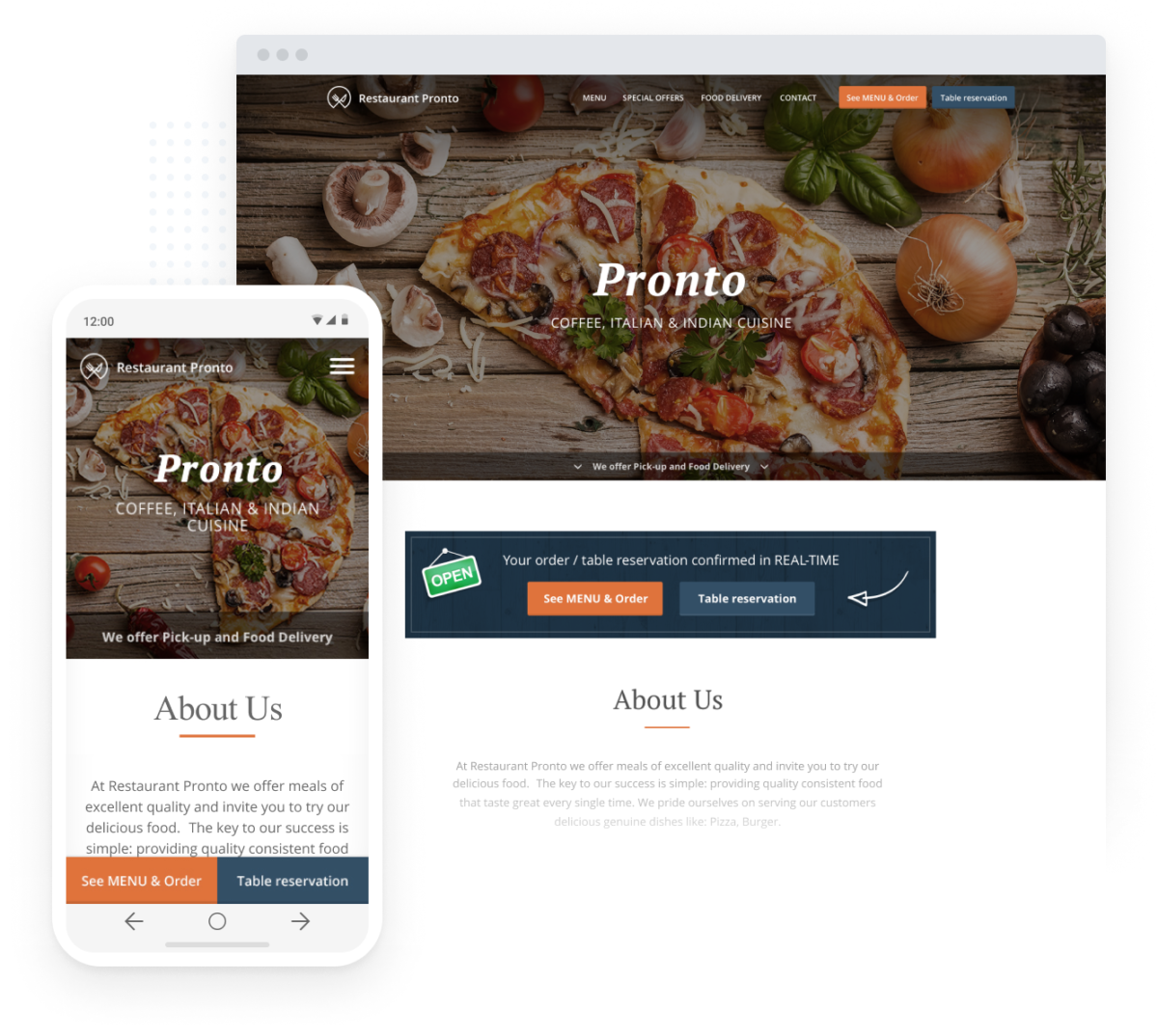 Online eten-bestelsysteem voor restaurants